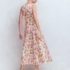 Silvia Boned Bodice Maxi Dress French Pink, Delicate Blossom Silvia Boned Bodice Maxi Dress French Pink, Delicate Blossom