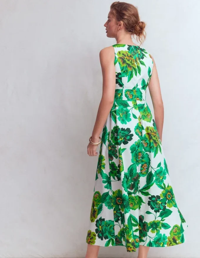 Silvia Boned Bodice Maxi Dress Green Opulent Blossom Silvia Boned Bodice Maxi Dress Green Opulent Blossom