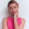 Silvia Boned Bodice Maxi Dress Pink Punch Lace Silvia Boned Bodice Maxi Dress Pink Punch Lace