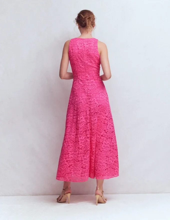 Silvia Boned Bodice Maxi Dress Pink Punch Lace Silvia Boned Bodice Maxi Dress Pink Punch Lace