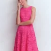 Silvia Boned Bodice Maxi Dress Pink Punch Lace Silvia Boned Bodice Maxi Dress Pink Punch Lace