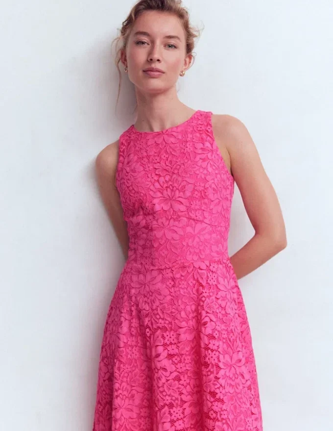 Silvia Boned Bodice Maxi Dress Pink Punch Lace Silvia Boned Bodice Maxi Dress Pink Punch Lace