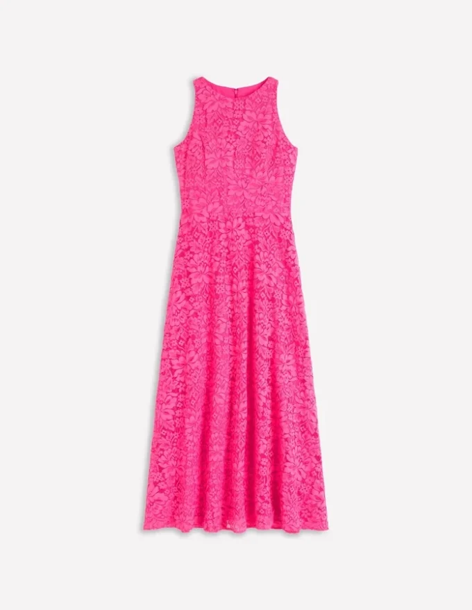 Silvia Boned Bodice Maxi Dress Pink Punch Lace Silvia Boned Bodice Maxi Dress Pink Punch Lace