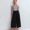 Single Pleat Ponte Culotte Black Single Pleat Ponte Culotte Black
