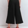 Single Pleat Ponte Culotte Black Single Pleat Ponte Culotte Black