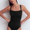 Skiathos Ruched Panel Swimsuit Black Skiathos Ruched Panel Swimsuit Black