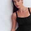 Skiathos Ruched Panel Swimsuit Black Skiathos Ruched Panel Swimsuit Black