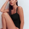 Skiathos Ruched Panel Swimsuit Black Skiathos Ruched Panel Swimsuit Black