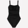 Skiathos Ruched Panel Swimsuit Black Skiathos Ruched Panel Swimsuit Black