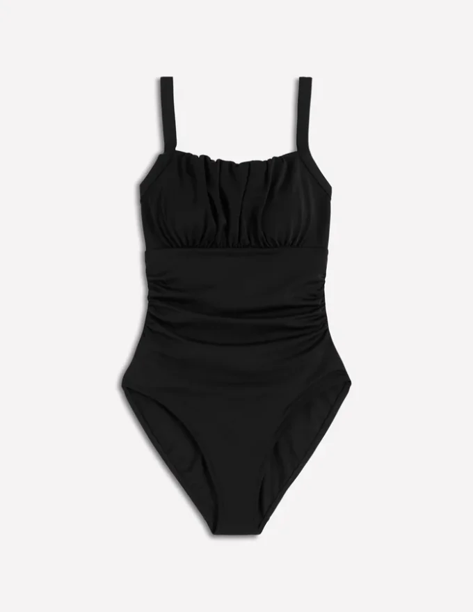 Skiathos Ruched Panel Swimsuit Black Skiathos Ruched Panel Swimsuit Black