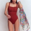 Skiathos Ruched Panel Swimsuit Paprika Skiathos Ruched Panel Swimsuit Paprika