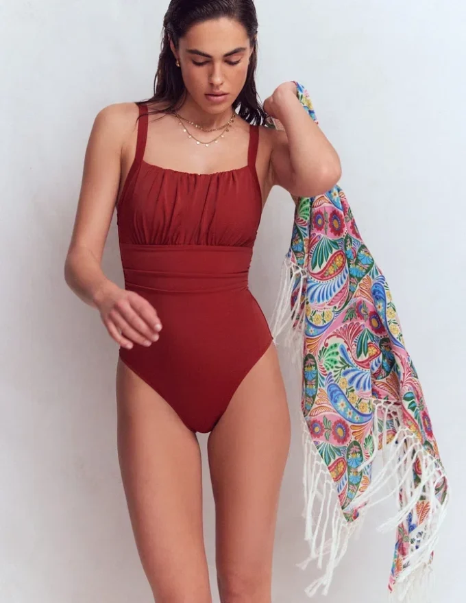 Skiathos Ruched Panel Swimsuit Paprika Skiathos Ruched Panel Swimsuit Paprika