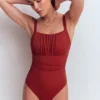Skiathos Ruched Panel Swimsuit Paprika Skiathos Ruched Panel Swimsuit Paprika