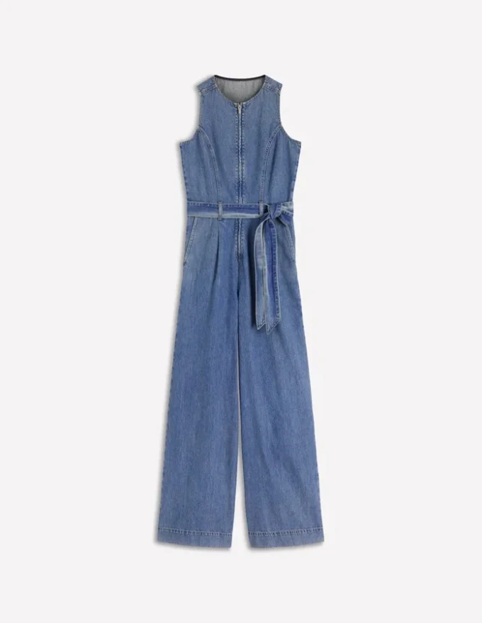 Sleeveless Denim Jumpsuit Mid Vintage Wash Sleeveless Denim Jumpsuit Mid Vintage Wash
