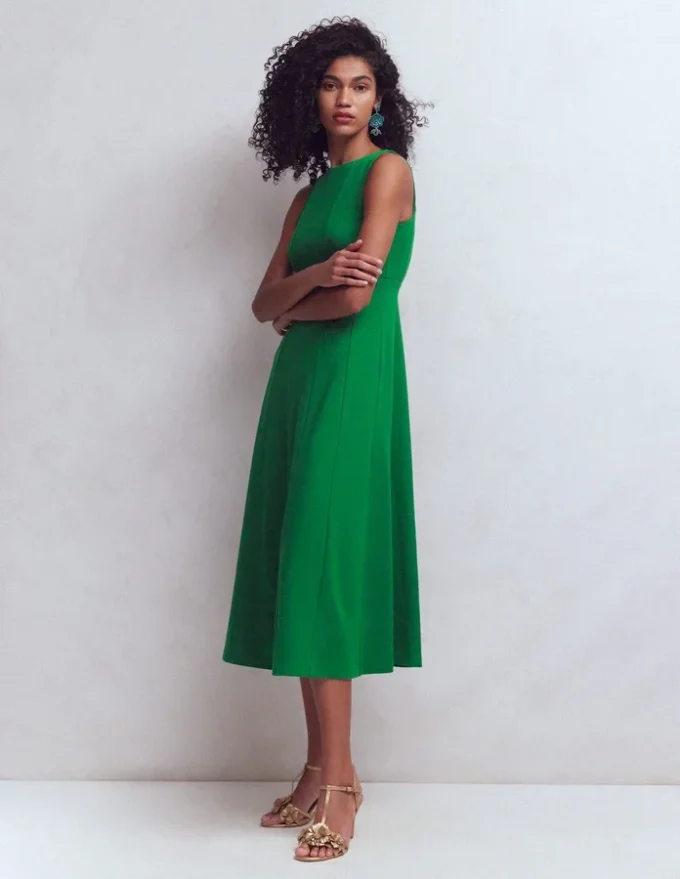 Sleeveless Ponte Midi Dress Fresh Green Sleeveless Ponte Midi Dress Fresh Green