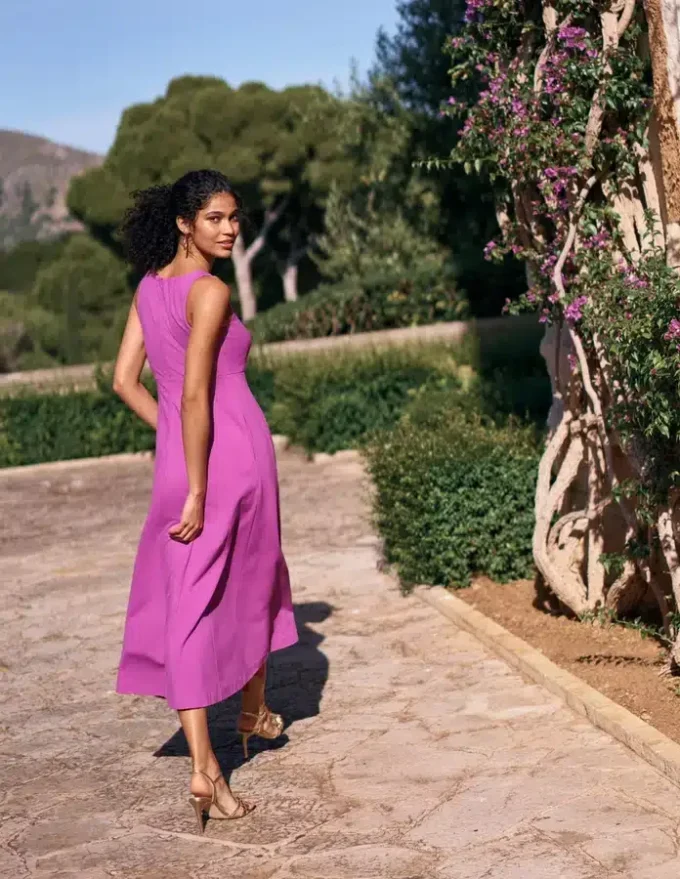Sleeveless Ponte Midi Dress Passion Flower