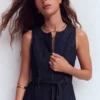Sleeveless Zip Denim Dress Indigo Wash Sleeveless Zip Denim Dress Indigo Wash