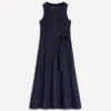 Sleeveless Zip Denim Dress Indigo Wash Sleeveless Zip Denim Dress Indigo Wash