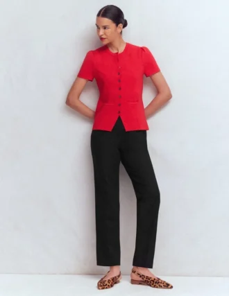 Slim Leg Cotton Pants Black