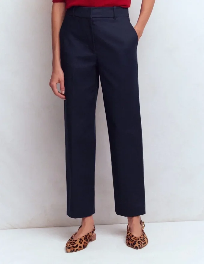 Slim Leg Cotton Pants Navy Slim Leg Cotton Pants Navy