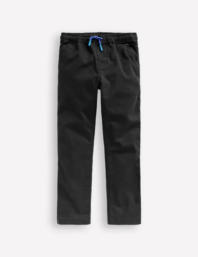 Slim Pull On Trousers Black