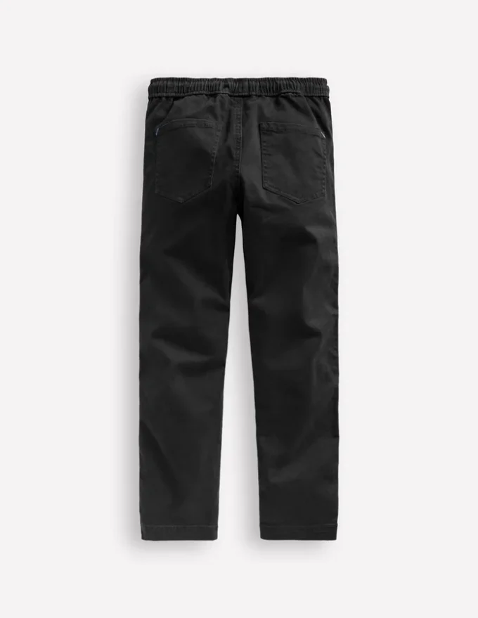 Slim Pull On Trousers Black