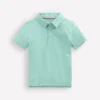 Slub Polo Shirt Aqua Sea Blue