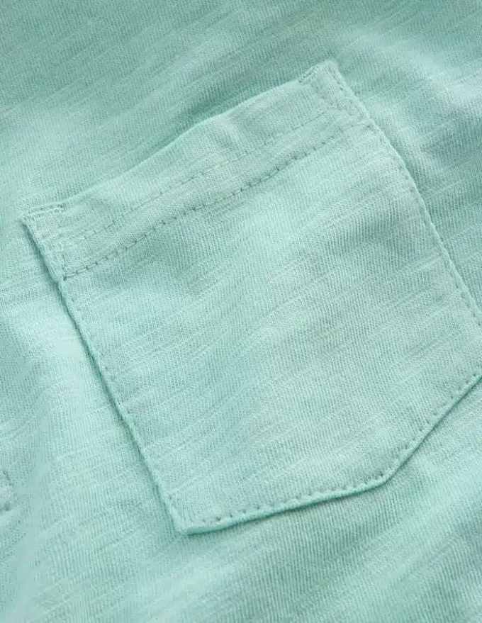 Slub Polo Shirt Aqua Sea Blue