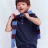 Slub Polo Shirt Blue Marl