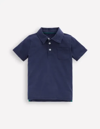 Slub Polo Shirt Blue Marl