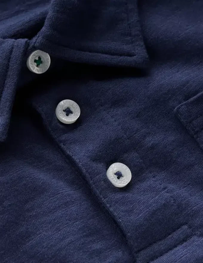 Slub Polo Shirt Blue Marl