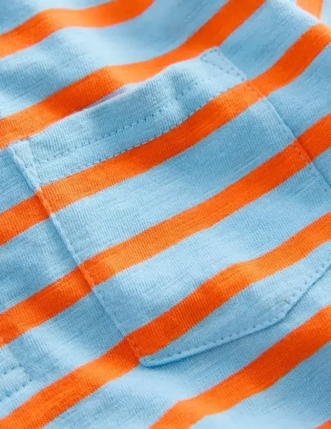 Slub Polo Shirt Glacier Blue/ Firecracker Red