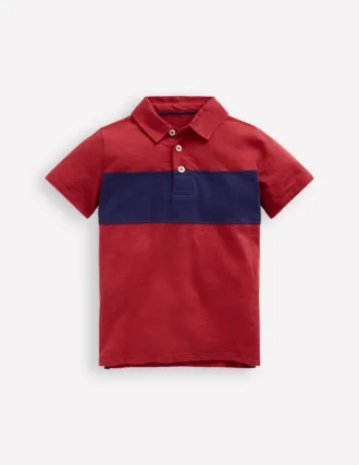 Slub Polo Shirt Jam Red / College Navy