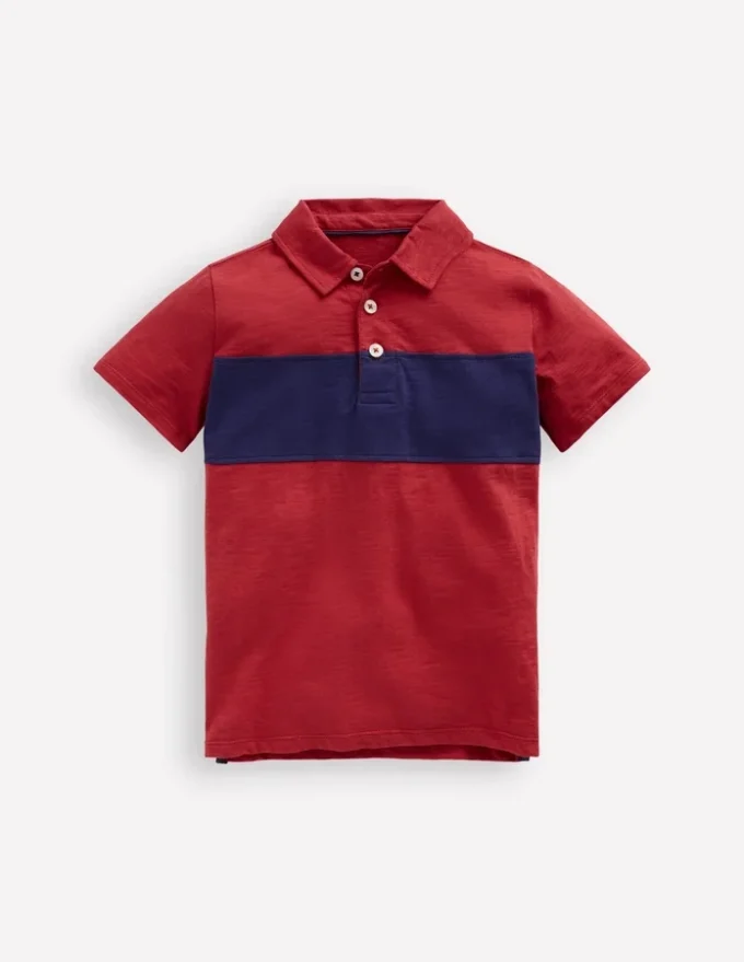 Slub Polo Shirt Jam Red / College Navy
