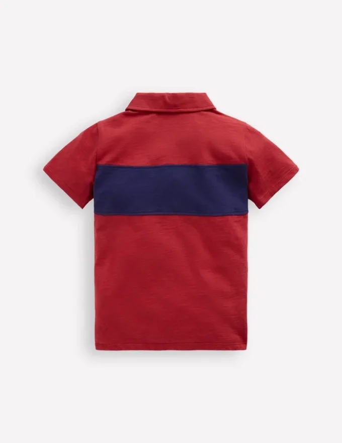Slub Polo Shirt Jam Red / College Navy