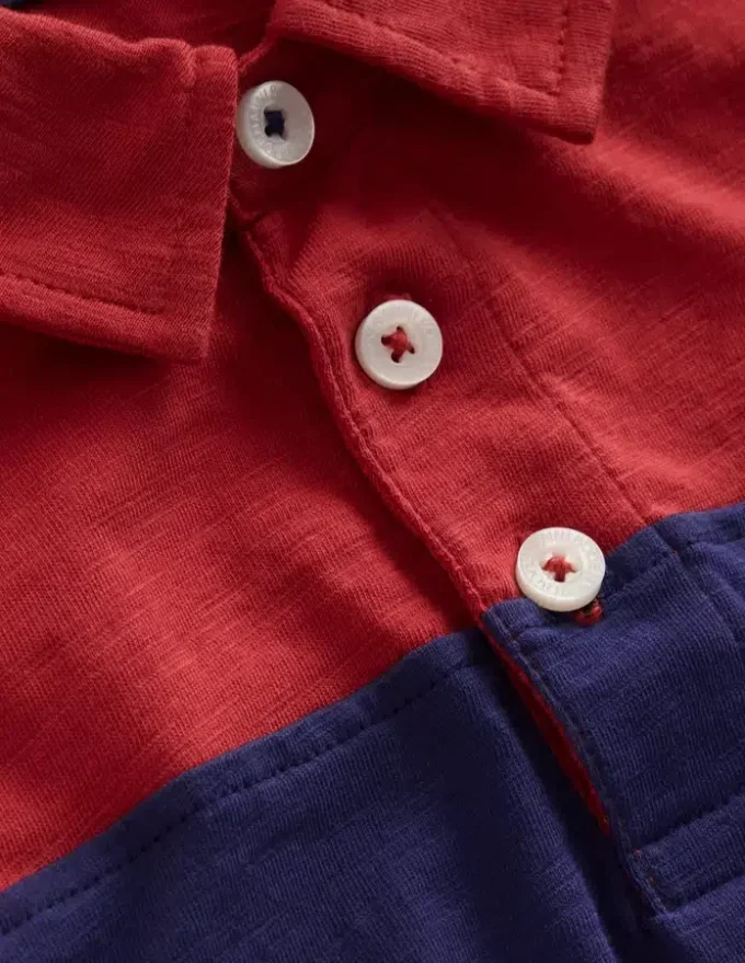 Slub Polo Shirt Jam Red / College Navy