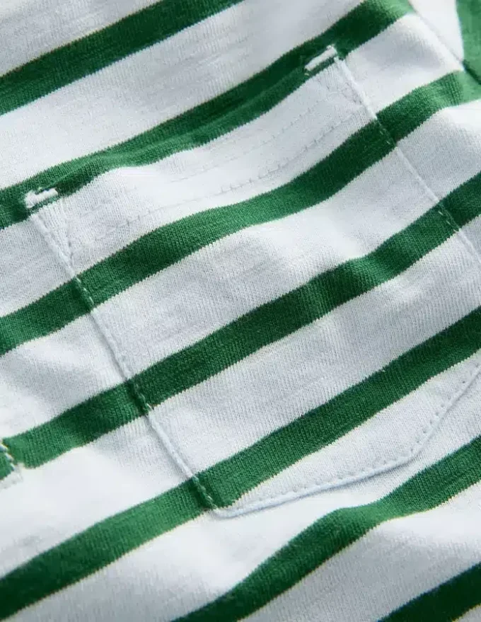Slub Polo Shirt Misty Blue/ Pine Green