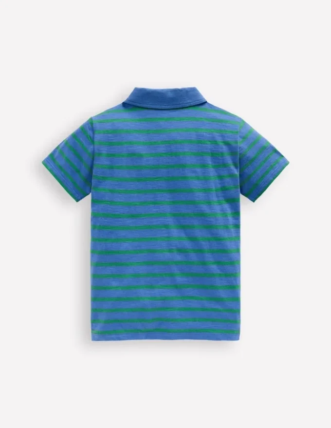 Slub Polo Shirt Regatta Blue/Shamrock Green