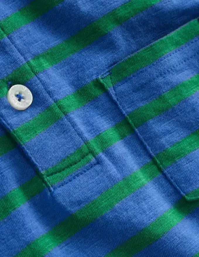 Slub Polo Shirt Regatta Blue/Shamrock Green