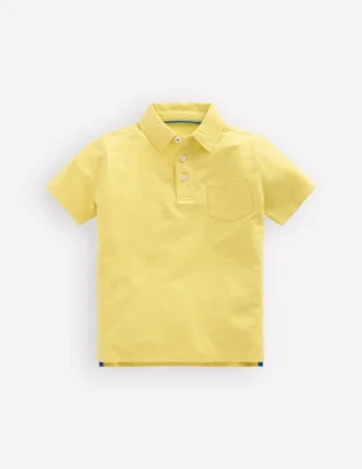 Slub Polo Shirt Sherbet Lime Yellow