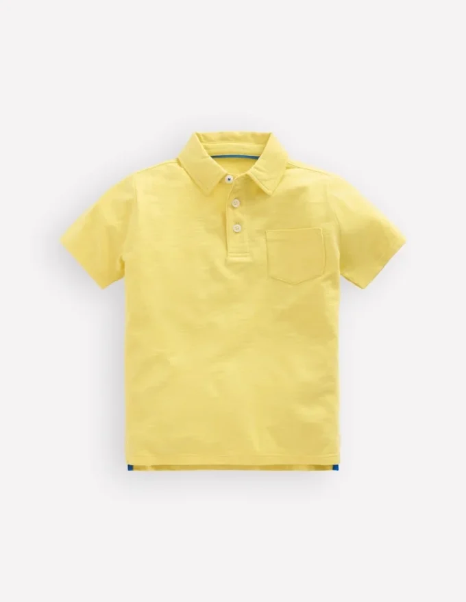 Slub Polo Shirt Sherbet Lime Yellow