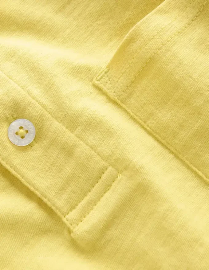 Slub Polo Shirt Sherbet Lime Yellow