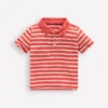 Slub Polo Shirt Terracotta Clay and Ivory
