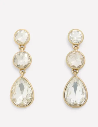 Small Jewel Drop Earrings Clear