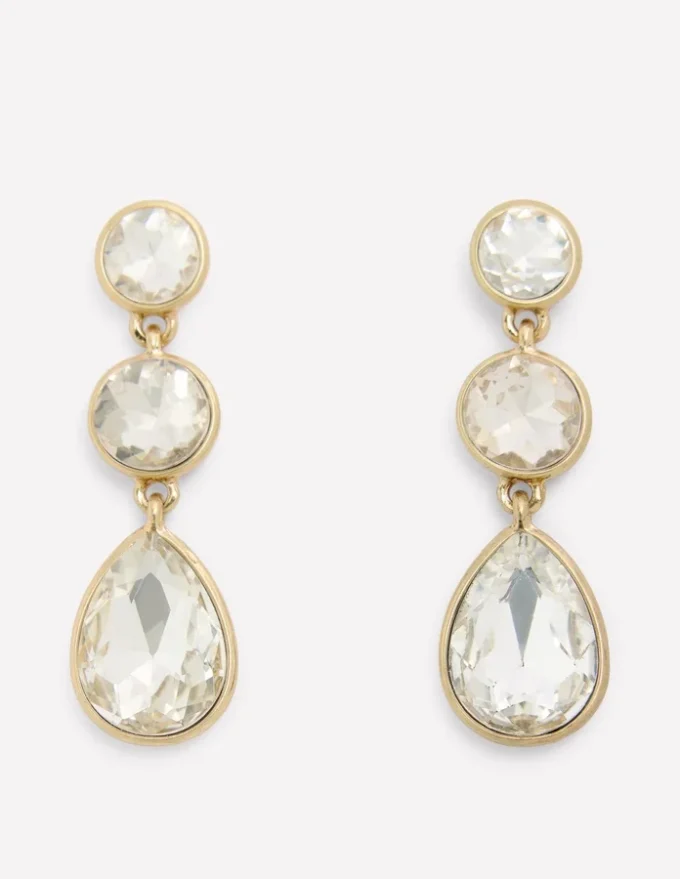Small Jewel Drop Earrings Clear Small Jewel Drop Earrings Clear
