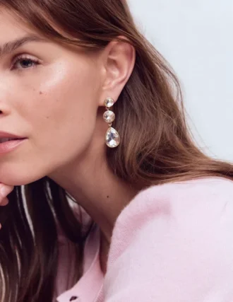 Small Jewel Drop Earrings Clear