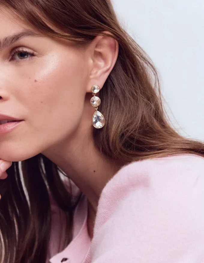 Small Jewel Drop Earrings Clear Small Jewel Drop Earrings Clear