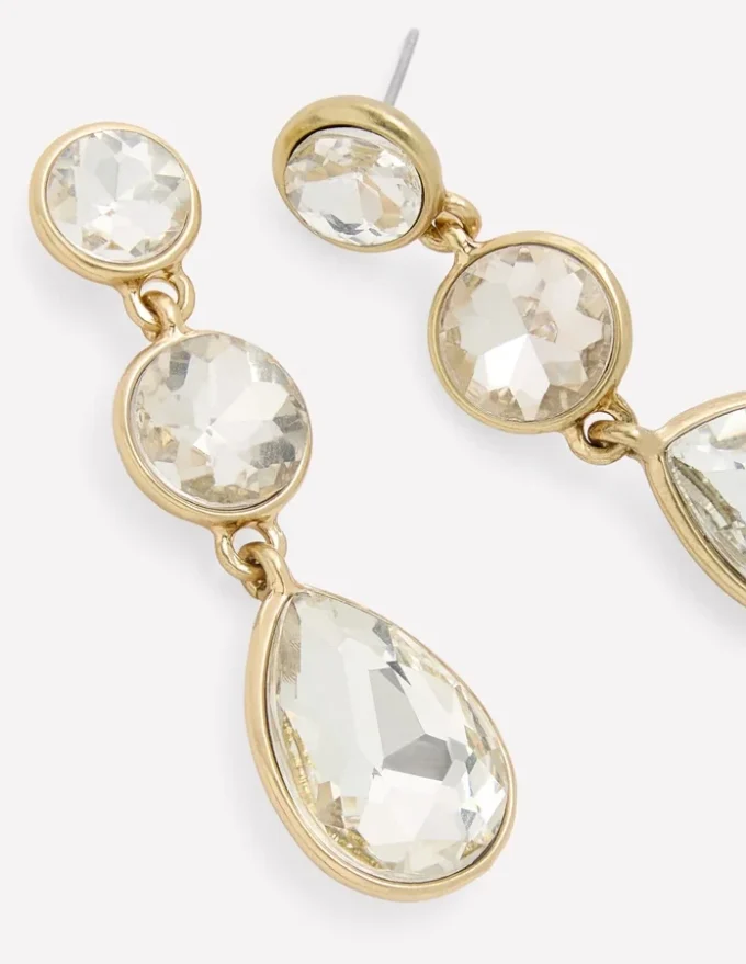Small Jewel Drop Earrings Clear Small Jewel Drop Earrings Clear
