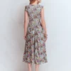 Smocked Jersey Midi Dress Multi, Flourishing Meadow Smocked Jersey Midi Dress Multi, Flourishing Meadow