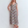 Smocked Jersey Midi Dress Multi, Flourishing Meadow Smocked Jersey Midi Dress Multi, Flourishing Meadow